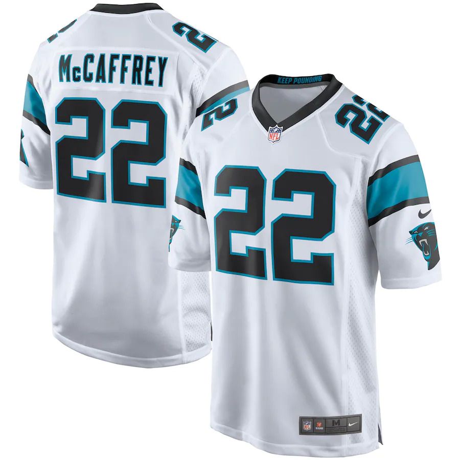 Men Carolina Panthers #22 Christian McCaffrey Nike White Game NFL Jersey